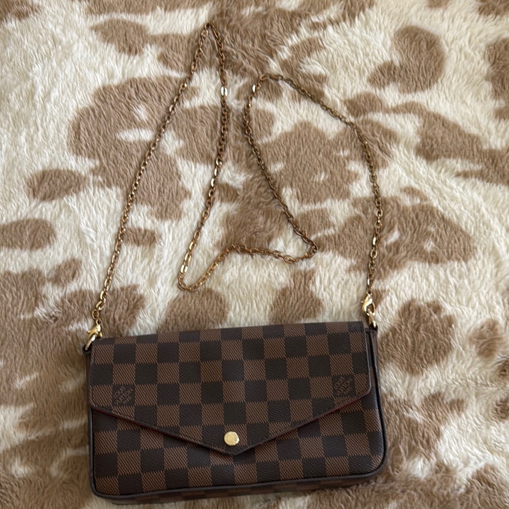 Inspired Brown and Gold Crossbody Bag